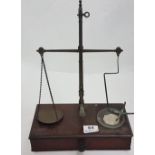 Antique mahogany and brass Chemists’ scales