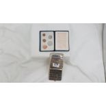 Birmingham silver cigarette case & “Britain’s First Decimal Coins” presentation wallet (2)