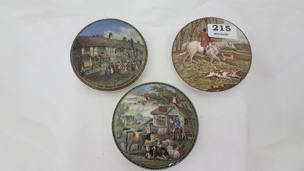 3 meat paste lids, “Shakespeare’s House”, The Master of the Hounds & agricultural landscape (3)