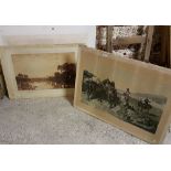 2 colour oileographs on canvas, "The Seasons" after J F HERRING (Autumn, Summer) and signed