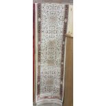 Large Ivory Ground Woven Silk Runner, with medallion design, 3 m x 0.8 m