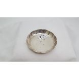 Scalloped Shaped Dublin Silver Pin Dish, hallmarked, 5” dia, 104 grs, dated 1947