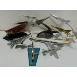 Selection of airplane related table ornaments