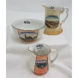 3 antique souvenirs - Queenstown bowl, Killarney milk jug & a Cork Exhibition 1902 souvenir cream