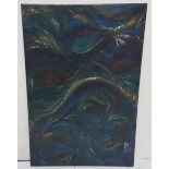 MICHAEL THATCHER, “Peacocks”, acrylic on canvas, 88 x 54cm