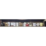 Shelf of pub advertising jugs – Gordons, Kilbeggan, Jamison etc