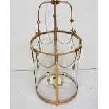 Large Circular Regency framed hall lantern, with roped swags (4 light fittings), 32"h x 16"dia (