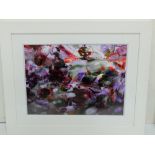MICHAEL THATCHER, limited edition digital media “Purple Meadow”, in a contemporary white frame, 33cm