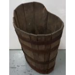 Large 18th C Coopered Turf Bucket. 70cms high, 52cms deep and 50cms wide