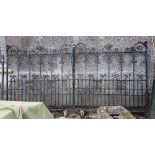 Pair of antique Metal Gates, decorative spiral shaped mounts and inserts, 10ft w x 5ft h