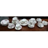 30 Piece Aynsley Teaset (incomplete), floral pattern and a 6 piece Queen Ann coffee set