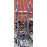 Ruskington Lincs Hand Cart, with winding bag lift, painted blue