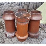 Set of 4 Old Dublin Terracotta Chimney Pots, each 2fth x 12” dia