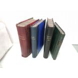 4 old Ledgers, various coloured bindings (never used, good condition) (1 London, 1 Bank, 1 Personal,