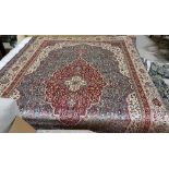 Duck Egg Blue Ground Kashmir Carpet, traditional medallion design 2m x 3m