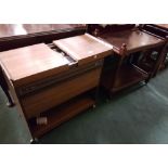 Modern mahogany 2-tier hostess trolley and a Philips electric food trolley including warming