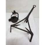 Victorian metal trivet and Victorian metal spit (2)