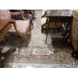 Chinese wool Floor Rug, light brown ground with multiple floral patterns, 2.33 x 3.75m (requires