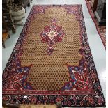 Full pile Persian Hamaden Lori, central medallion design, with diamond-shaped all over pattern,