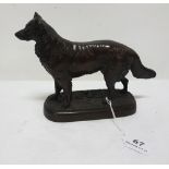 Bronze Table Figure of a Setter Dog, on an oval base, 9”w