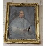 19th C oil on canvas, Portrait of a Bishop, 41" x 30", gold framed, "Supposedly Archbishop Croke,