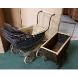 2 x 1950’s doll’s prams (worn)