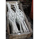 Cast Iron Balustrades, painted white, rope designs, with oval centres, 26 approx