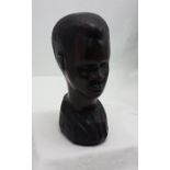 Carved Tribal Bust of an African Man, 11.5”h x 4.5”w