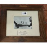 "Titanic" framed photo/print, "Le Soir" sepia photo, elephant copper tray,