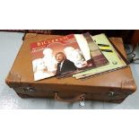 9 Classical vinyl records and a leather suitcase (10)