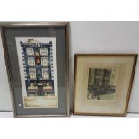 Flora Mitchell print, "The Wooden Midshipman, Duke St, Dublin" and a print by Roisin O'Shea,