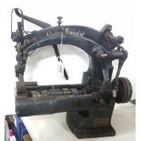 UNION SPECIAL MACHINE CO sewing machine, no 14500D (USA) and 2 (worn) metal hand leather sewing