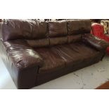 Large modern 3-Seater fine dark brown Italian leather Sofa, (matches lot 742), 90”w x 39”d x 35”h