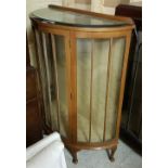 1950’S Walnut Display Cabinet, with a bowed glass door