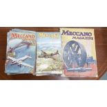 Bundle of Mecanno booklet magazines, 1943-1955 and 2 larger Mecanno magazines, 1925, 1935