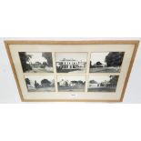 Group of 6 black/white photographs of Burton Hall, Co Dublin in a single oak frame, 31cm x 54cm
