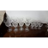 Set of 6 Waterford Crystal Sherry Glasses & a set of six crystal wine glasses (un-branded) & 2