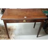Late 19thC Mahogany Gate-Leg Tea Table, with an apron drawer, tapered legs, inlaid, 36”w x 29”h