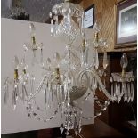 Fine Waterford Cut Crystal Chandelier (electric), 2 tier, having 4 branches above 6 lower