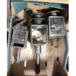 3 x old carriage lamps (2 without handles)