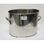 Oval plated Champagne Bucket “Gratten Champagne”, 10” dia