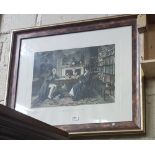 Colour lithograph "A Breech of Promise", after W Dendy Sadler I a modern gold rimmed frame, 26" x