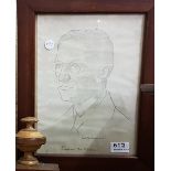 Print – portrait of Eamon De Valera, after Sean O'Sullivan, RHA ’39, in oak frame