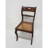Regency Mahogany Dining Chair, polished, the curved and scrolled back atop a bergere seat and