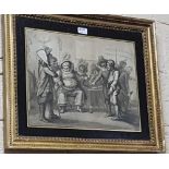 Two antique lithographs “The Trial“ and “Trepanning The Recruit” by G Moreland, engraved by G