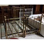 Matching Pair of Victorian Single-Sized Brass Beds from MAPLE & CO, LONDON, with round finials and