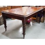 Victorian mahogany Dining/Writing table, the top consisting of single mahogany leaf (no joins), 64”w