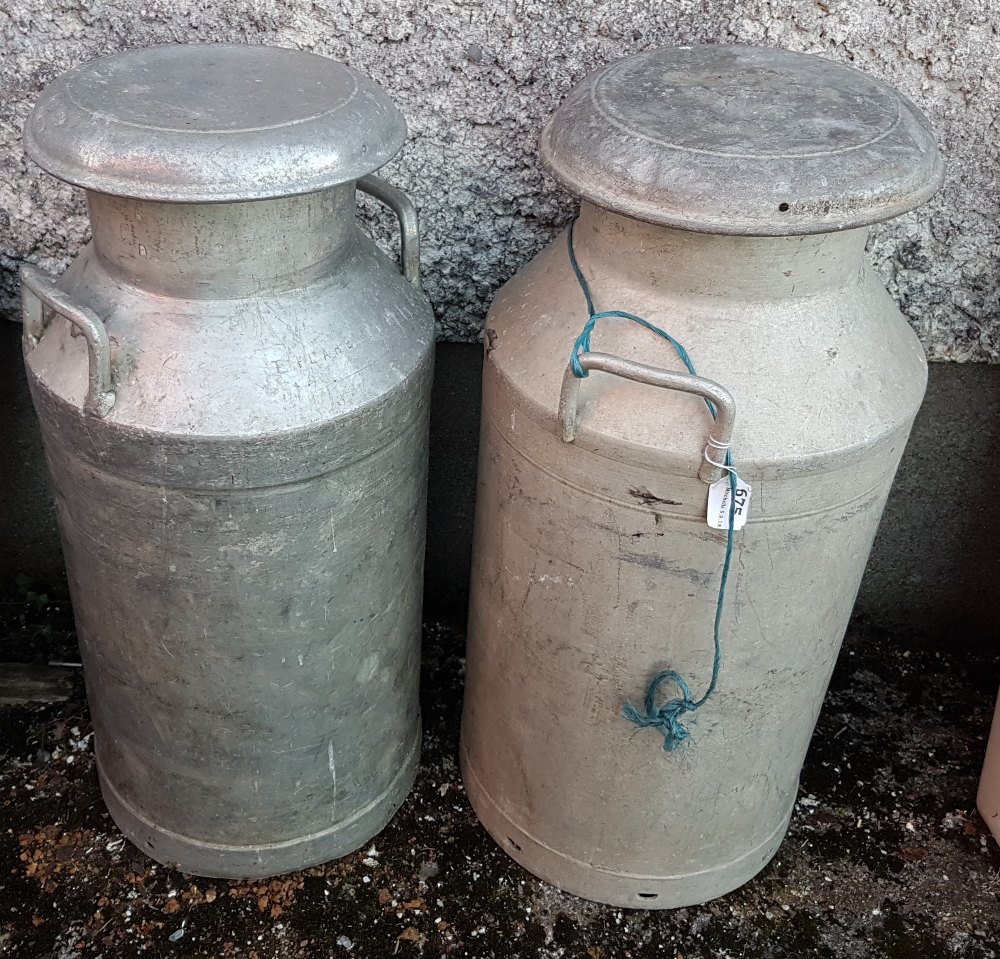 2 Creamery Cans/Churns, with lids