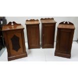 4 x walnut bedside cabinets including 1 pair (all for repair) (4)