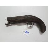 Old Flintlock Pistol, mahogany handle